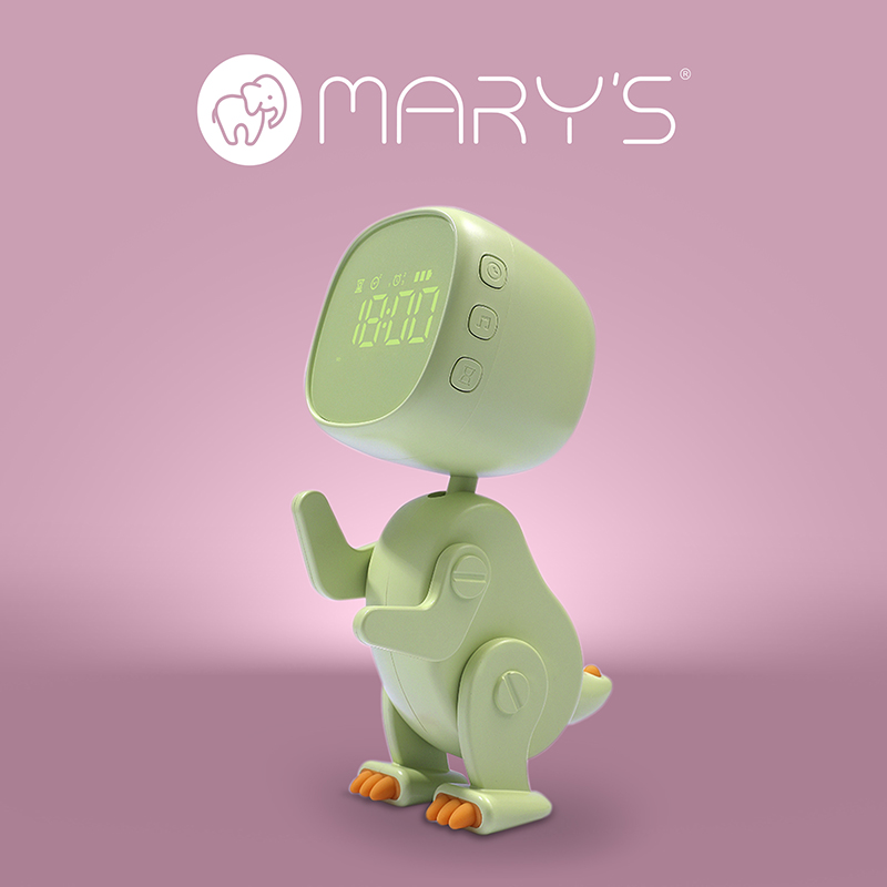 Mary's budzik robo dino zielony 1 MARY'S budzik Robo Dino zielony — oświetlenie LED