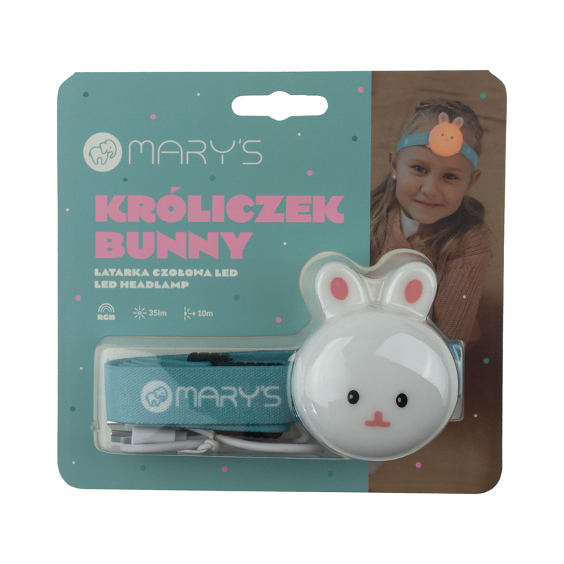 Mary’s latarka czołowa dziecięca króliczek 38lm li-pol ładowalna 6 Mary’s latarka czołowa dziecięca króliczek 38lm li-pol ładowalna - obrazek 6