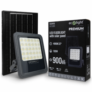 Naświetlacz LED ABS 100W 4000K z P. SOLARNYM — oświetlenie LED
