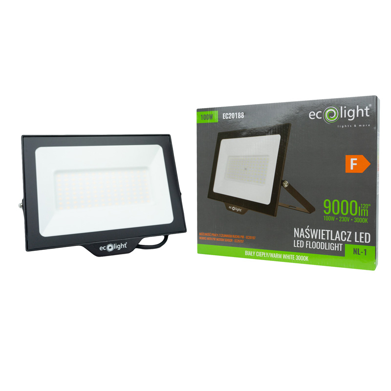 Naświetlacz LED nl-1 100w 3000k 9000lm IP65 2 Naświetlacz LED nl-1 100w 3000k 9000lm IP65 - obrazek 2
