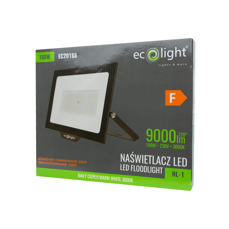 Naświetlacz LED nl-1 100w 3000k 9000lm IP65 3 Naświetlacz LED nl-1 100w 3000k 9000lm IP65 - obrazek 3