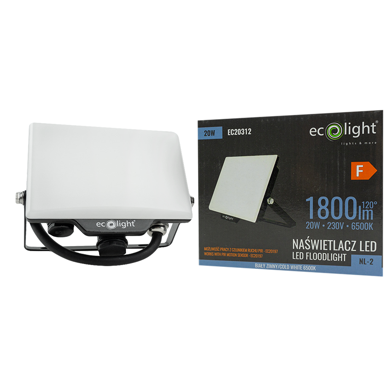 Naświetlacz LED nl-2 20w 6500k 1800lm IP65 2 Naświetlacz LED nl-2 20w 6500k 1800lm IP65 - obrazek 2