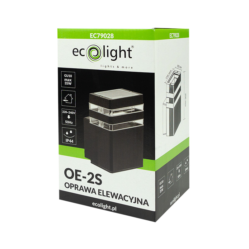 Oprawa elewacyjna oe-2s 1xgu10 IP54 antracyt 5 Oprawa elewacyjna oe-2s 1xgu10 IP54 antracyt - obrazek 5