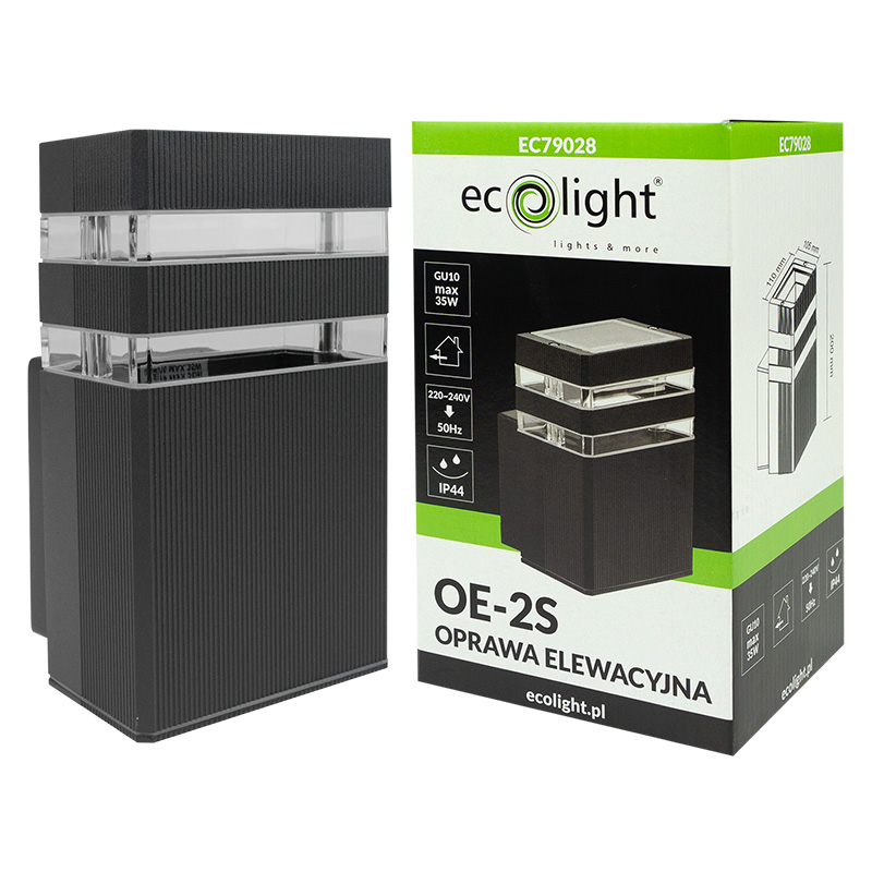 Oprawa elewacyjna oe-2s 1xgu10 IP54 antracyt 4 Oprawa elewacyjna oe-2s 1xgu10 IP54 antracyt - obrazek 4