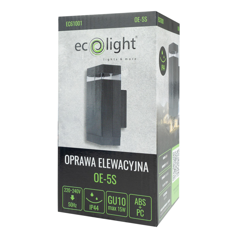 Oprawa elewacyjna plastik oe-5s 1xgu10 antracyt 4 Oprawa elewacyjna plastik oe-5s 1xgu10 antracyt - obrazek 4