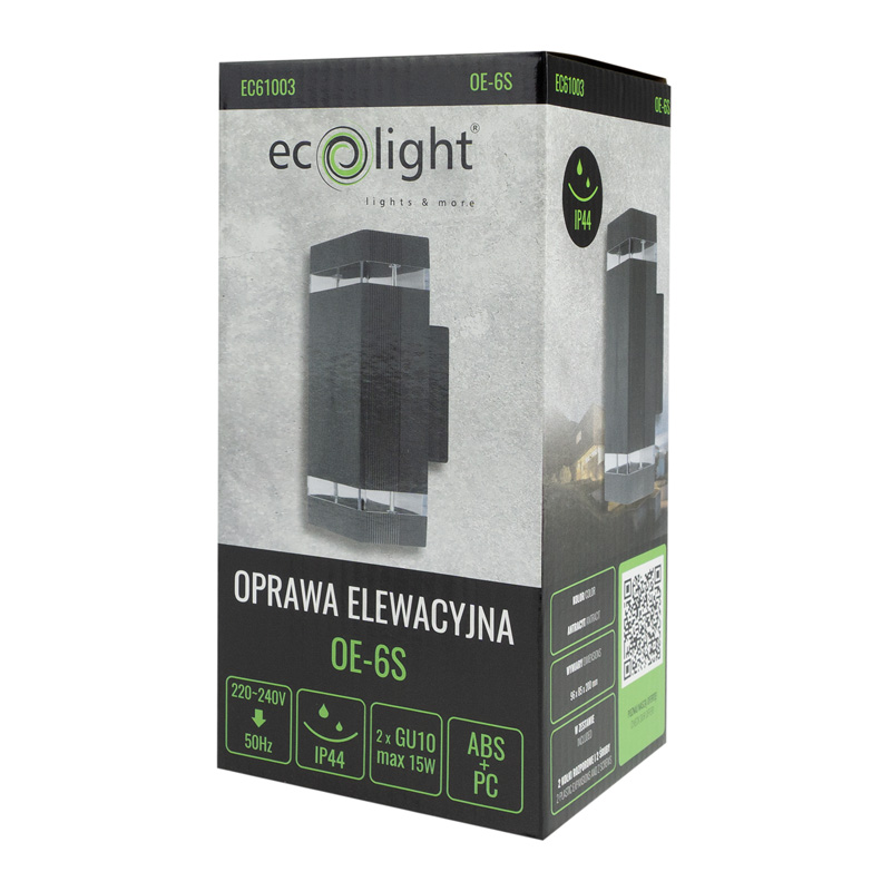 Oprawa elewacyjna plastik oe-6s 2xgu10 antracyt 4 Oprawa elewacyjna plastik oe-6s 2xgu10 antracyt - obrazek 4