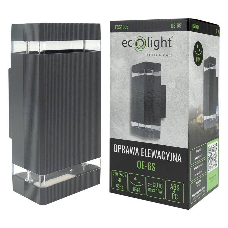 Oprawa elewacyjna plastik oe-6s 2xgu10 antracyt 3 Oprawa elewacyjna plastik oe-6s 2xgu10 antracyt - obrazek 3
