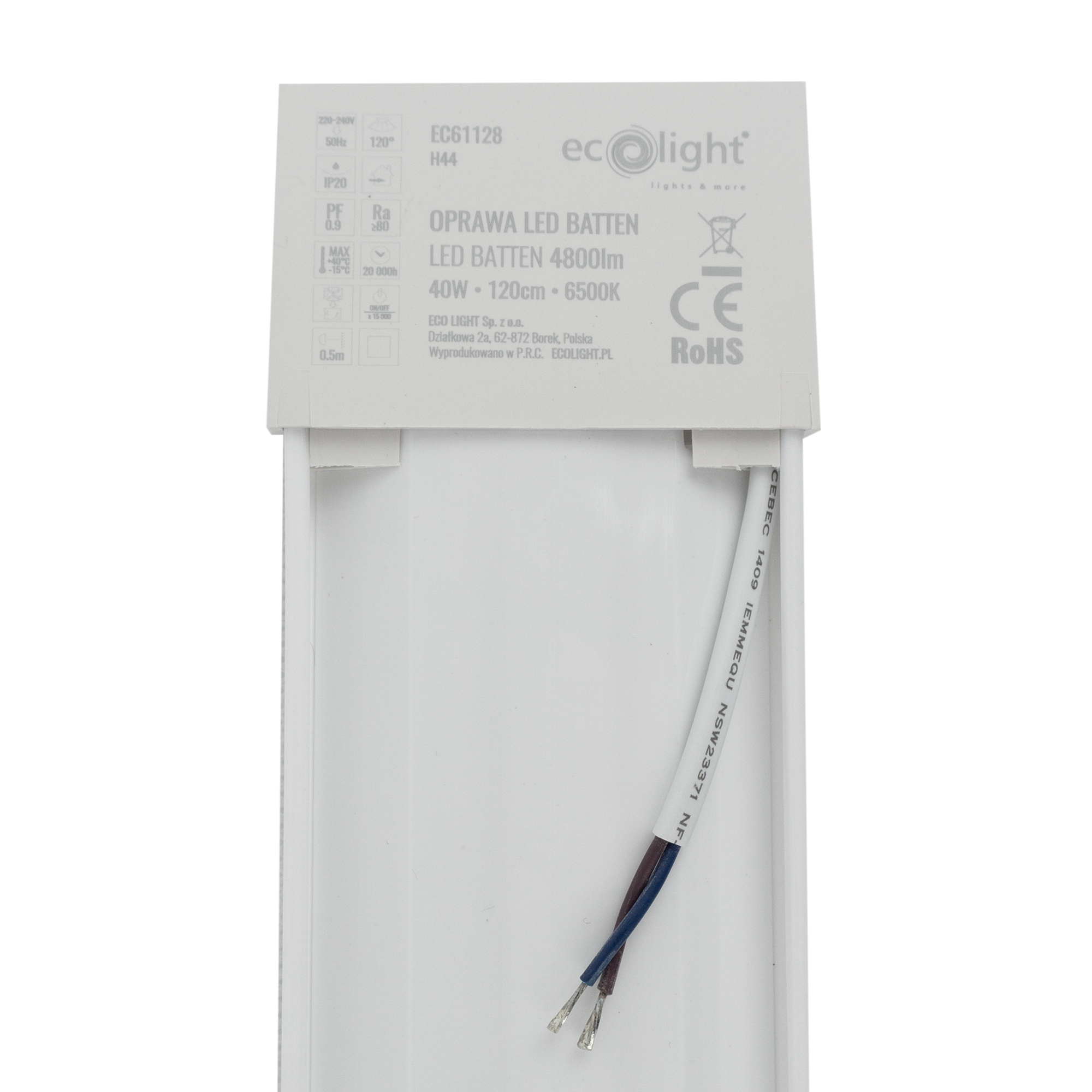 Oprawa LED batten 120cm 40w 6500k 4800lm ip20 4 Oprawa LED batten 120cm 40w 6500k 4800lm ip20 - obrazek 4