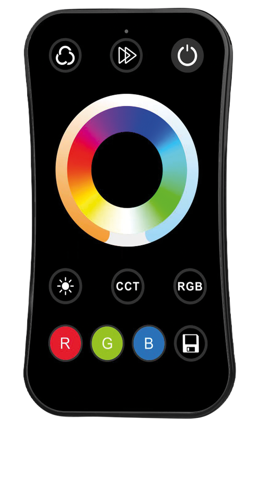Pilot r17 rf do sterowników rgb+cct dotykowy czarny 1 Pilot R17 RF do sterowników RGB+CCT dotykowy czarny — oświetlenie LED
