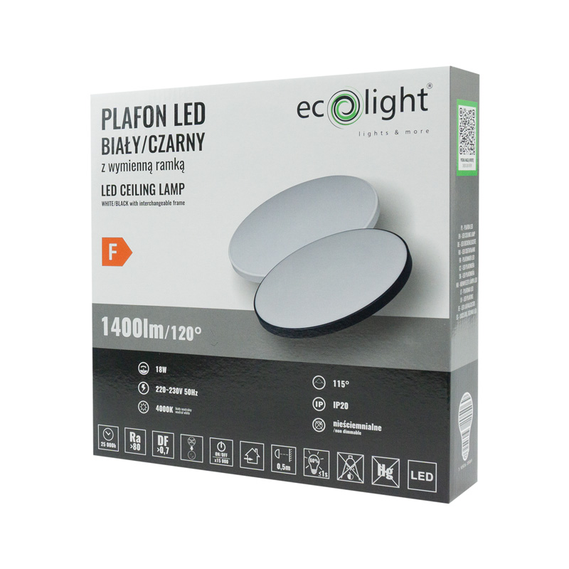 Plafon LED 18w 4000k z wymienną ramką b/cz 4 Plafon LED 18w 4000k z wymienną ramką b/cz - obrazek 4