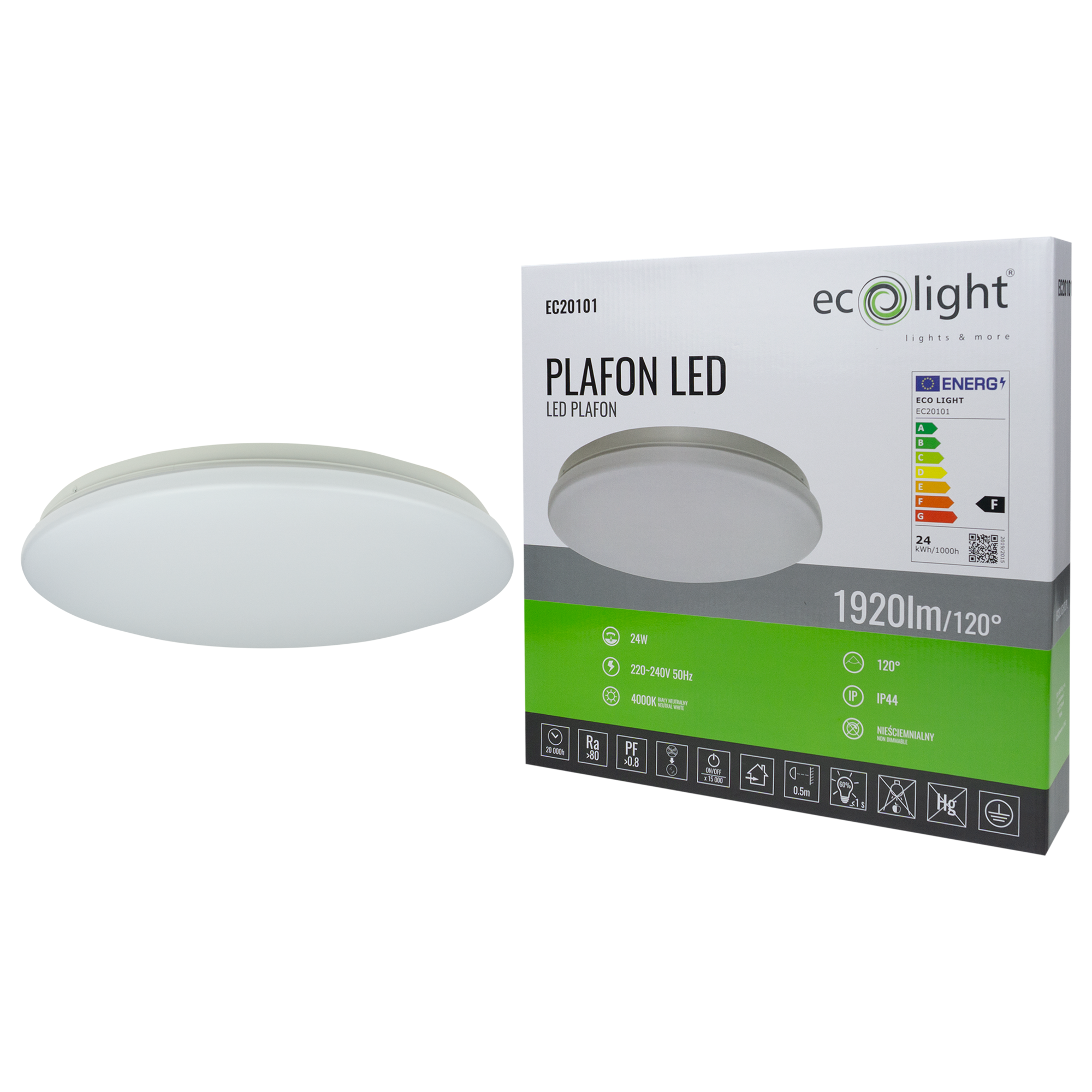 Plafon LED 24w 1920lm IP44 4000k 4 Plafon LED 24w 1920lm IP44 4000k - obrazek 4