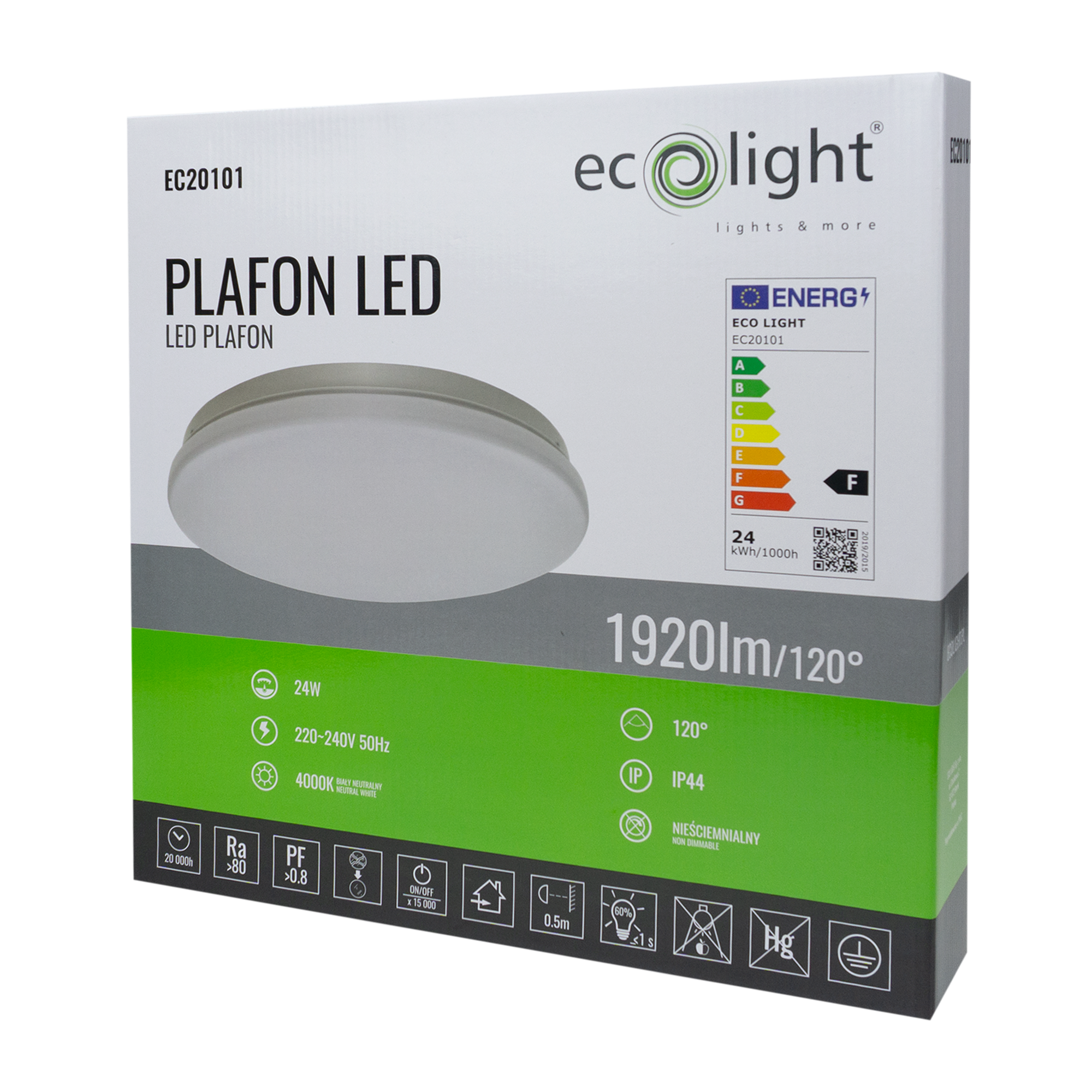 Plafon LED 24w 1920lm IP44 4000k 3 Plafon LED 24w 1920lm IP44 4000k - obrazek 3