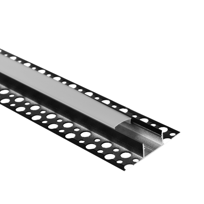 Profil gpp03 podtynkowy czarny + klosz mrożony 3m 1 Profil GPP03 podtynkowy czarny + klosz mrożony 3m — oświetlenie LED