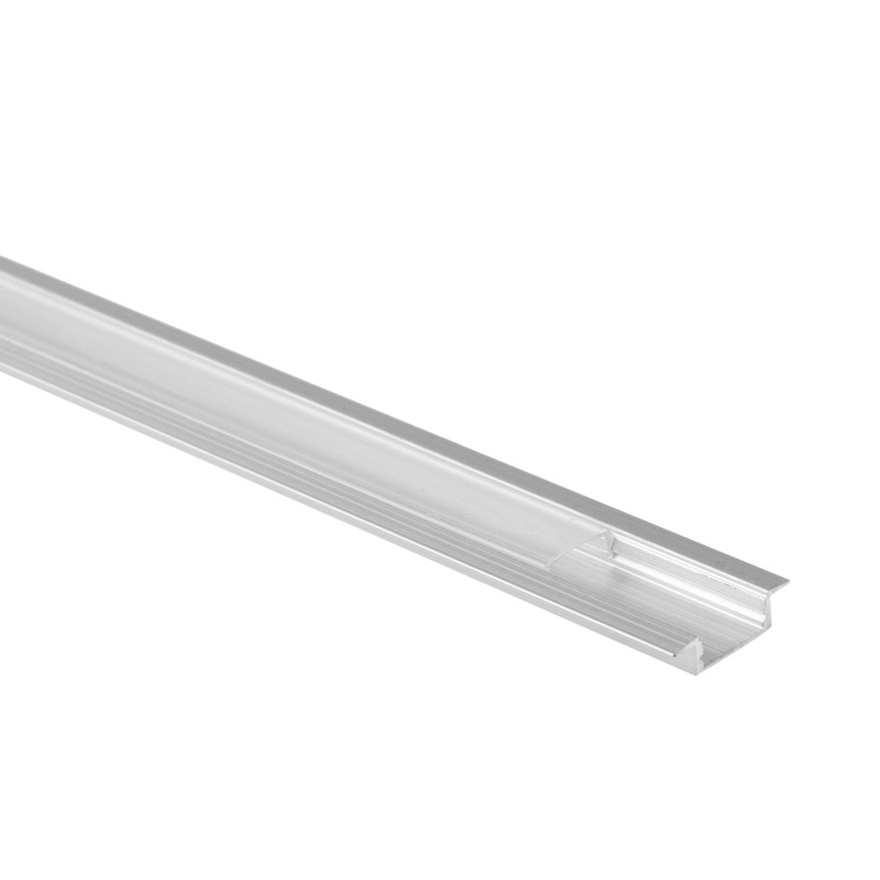 Profil p02 podtynkowy anodowany + klosz transparentny 2m 1 Profil P02 podtynkowy anodowany + klosz transparentny 2m — oświetlenie LED