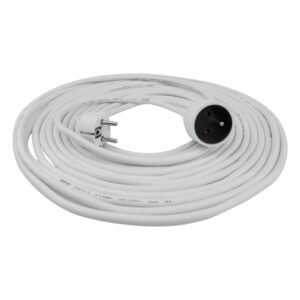 Przedłużacz 1 gniazdo 10m 3x1.5mm2 BIAŁY — oświetlenie LED