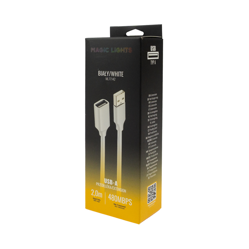 Przedłużka usb a-usb a 2m biała 2 Przedłużka usb a-usb a 2m biała - obrazek 2