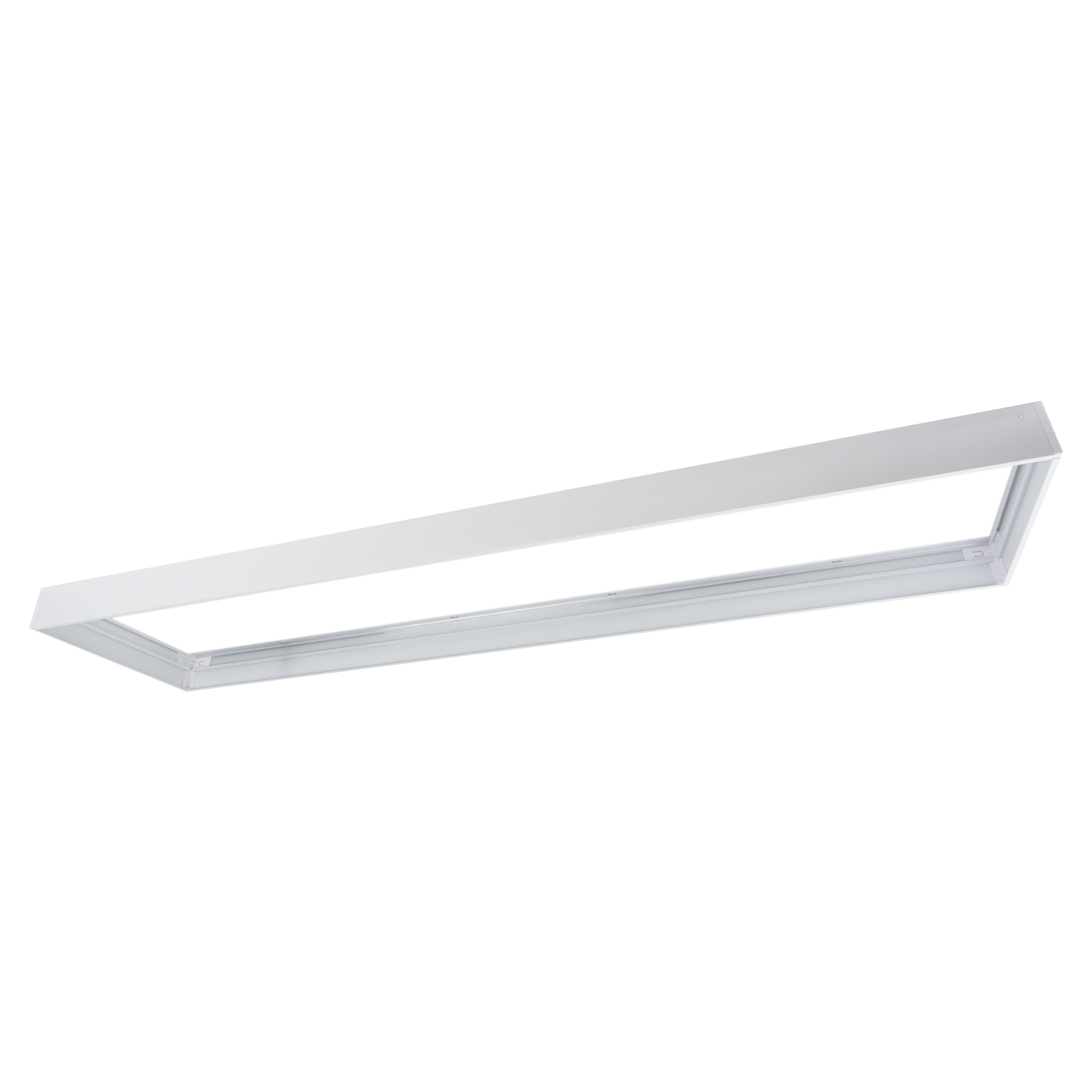 Ramka do panelu LED 1200x300x58mm n/t alu biała 1 Ramka do panelu LED 1200x300x58mm N/T ALU biała — oświetlenie LED