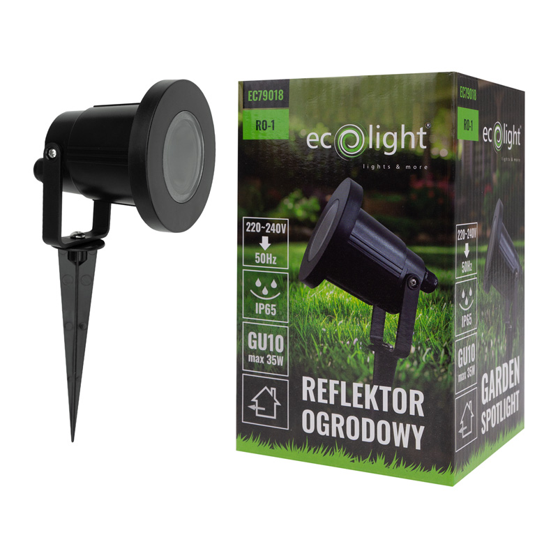 Reflektor ogrodowy ro-1 1xgu10 92x315 czarny IP65 4 Reflektor ogrodowy ro-1 1xgu10 92x315 czarny IP65 - obrazek 4