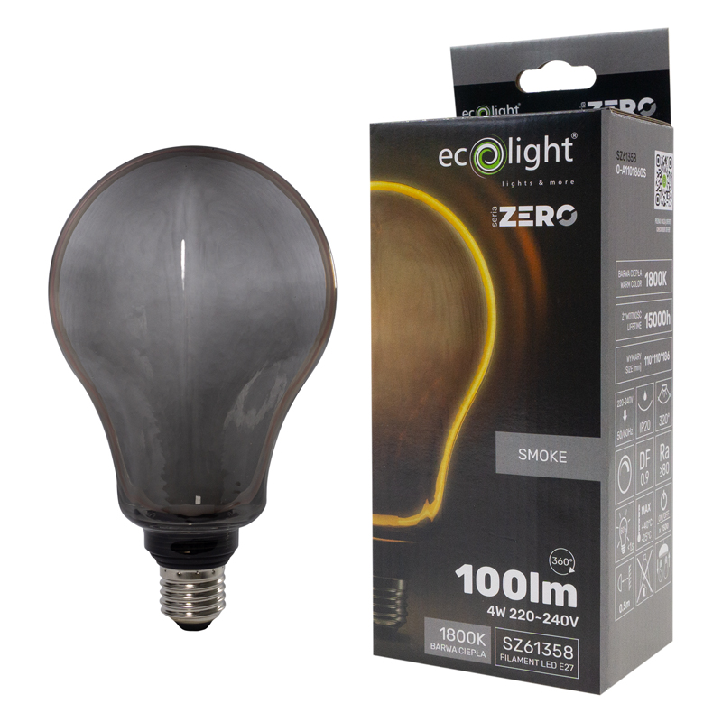 Seria zero 4w 100lm E27 a110 smoke 5 Seria zero 4w 100lm E27 a110 smoke - obrazek 5