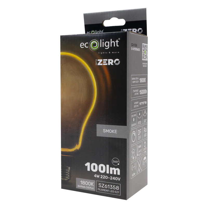 Seria zero 4w 100lm E27 a110 smoke 4 Seria zero 4w 100lm E27 a110 smoke - obrazek 4
