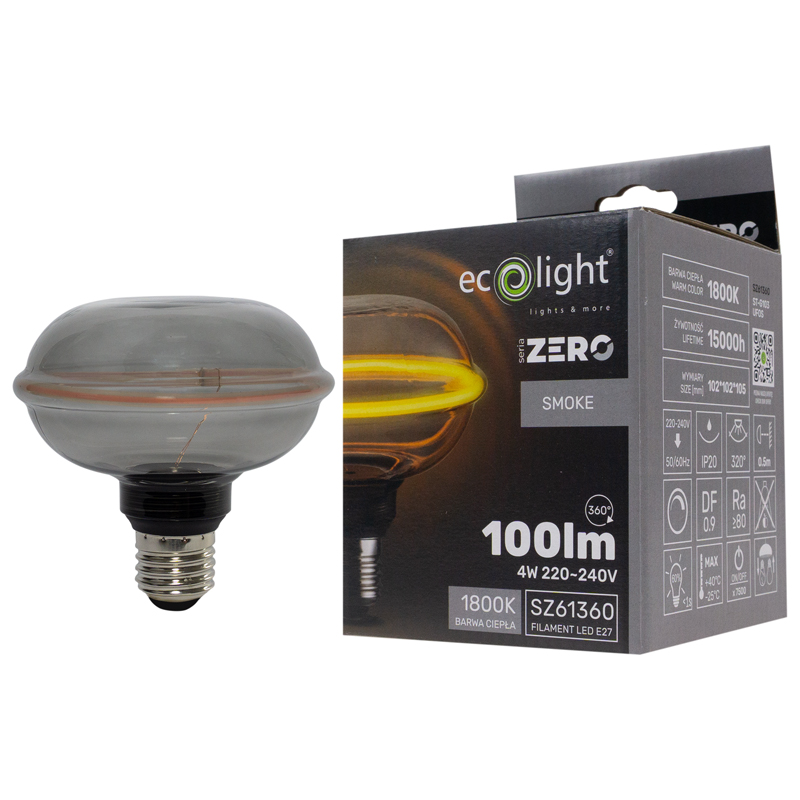 Seria zero 4w 100lm E27 g103 smoke 5 Seria zero 4w 100lm E27 g103 smoke - obrazek 5