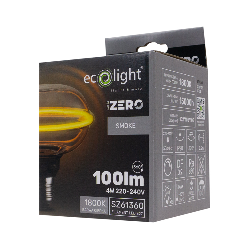 Seria zero 4w 100lm E27 g103 smoke 4 Seria zero 4w 100lm E27 g103 smoke - obrazek 4