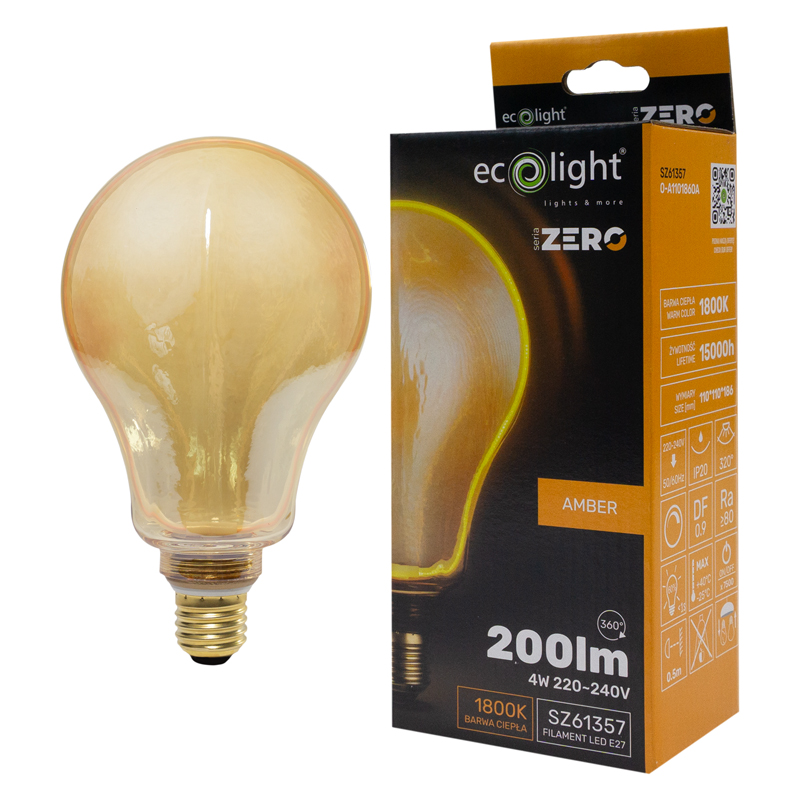 Seria zero 4w 200lm E27 a110 amber 5 Seria zero 4w 200lm E27 a110 amber - obrazek 5