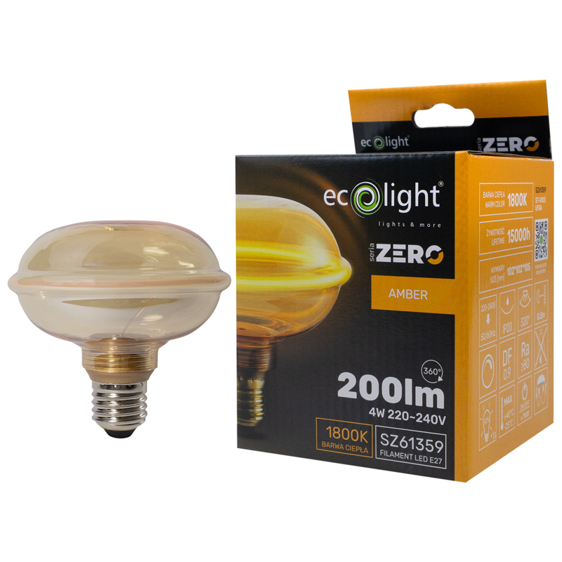 Seria zero 4w 200lm E27 g103 amber 5 Seria zero 4w 200lm E27 g103 amber - obrazek 5