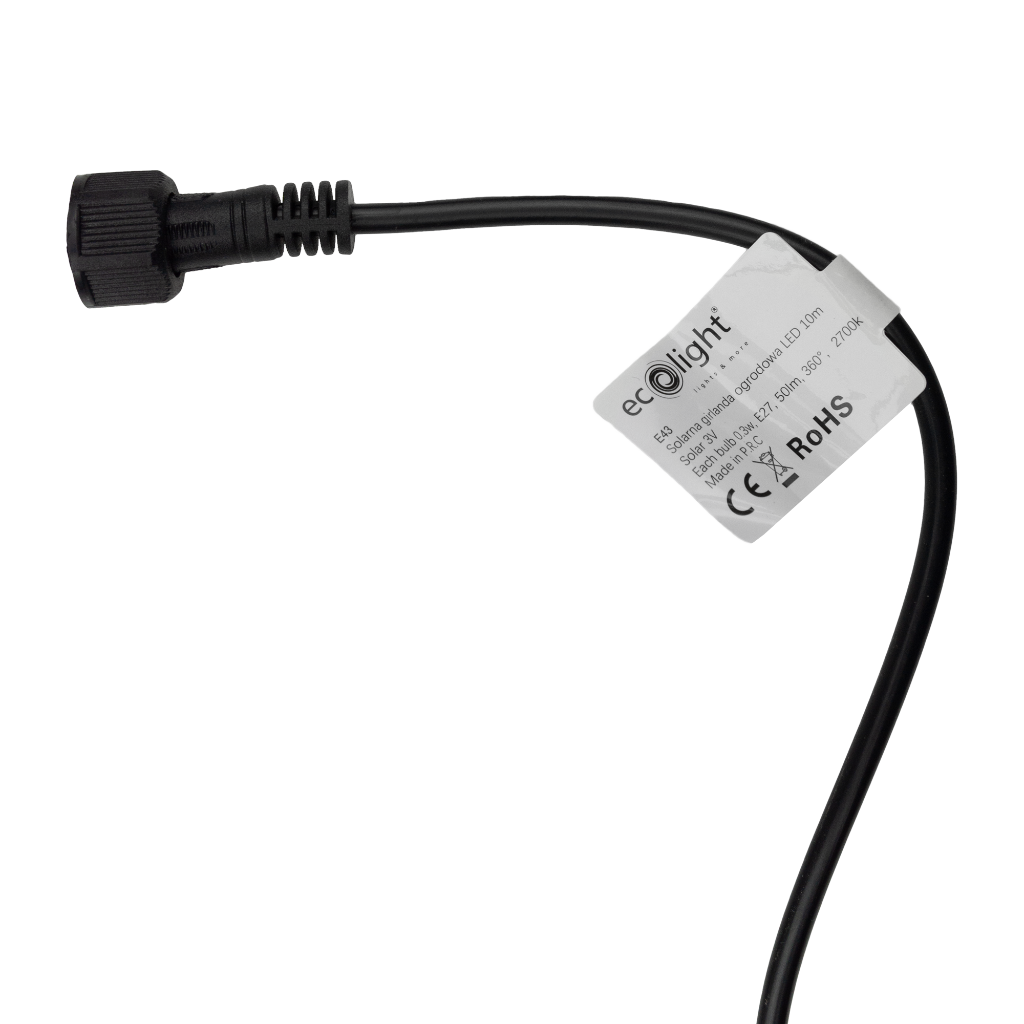 Solarna girlanda LED 10m +10 x g45 E27 0.3w 2700k 6 Solarna girlanda LED 10m +10 x g45 E27 0.3w 2700k - obrazek 6
