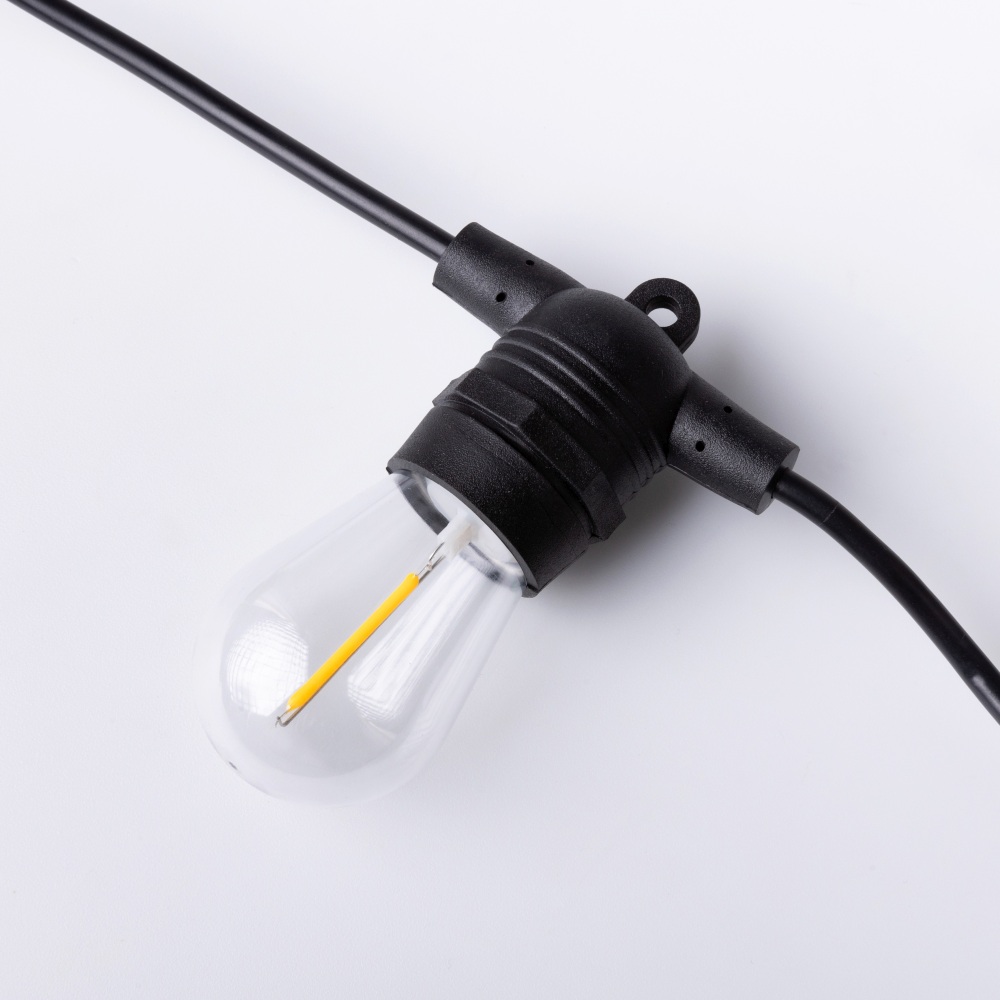 Solarna girlanda LED 10m +10 x g45 E27 0.3w 2700k 4 Solarna girlanda LED 10m +10 x g45 E27 0.3w 2700k - obrazek 4