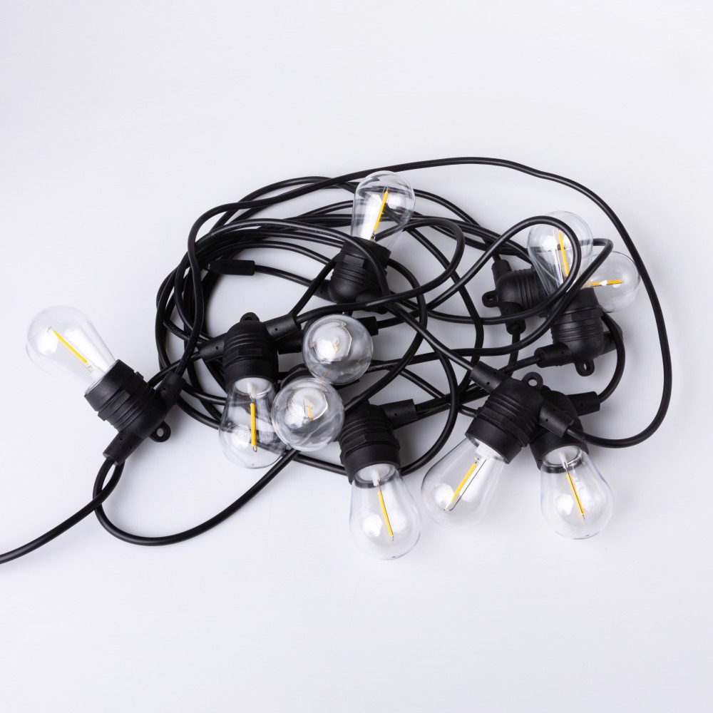 Solarna girlanda LED 10m +10 x g45 E27 0.3w 2700k 3 Solarna girlanda LED 10m +10 x g45 E27 0.3w 2700k - obrazek 3