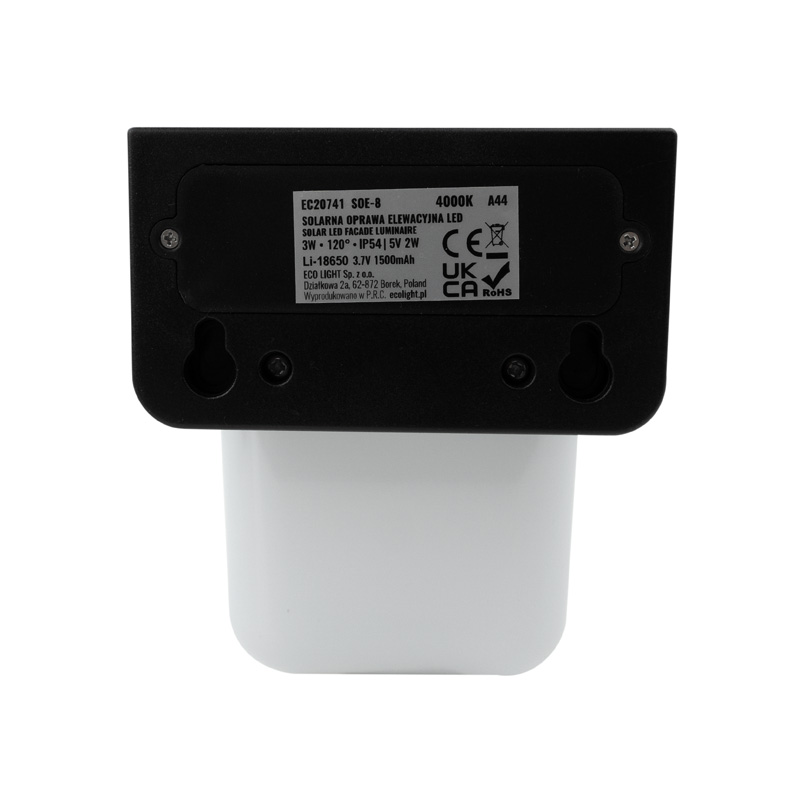 Solarna oprawa elewacyjna LED z czujnikiem soe-8 3 Solarna oprawa elewacyjna LED z czujnikiem soe-8 - obrazek 3