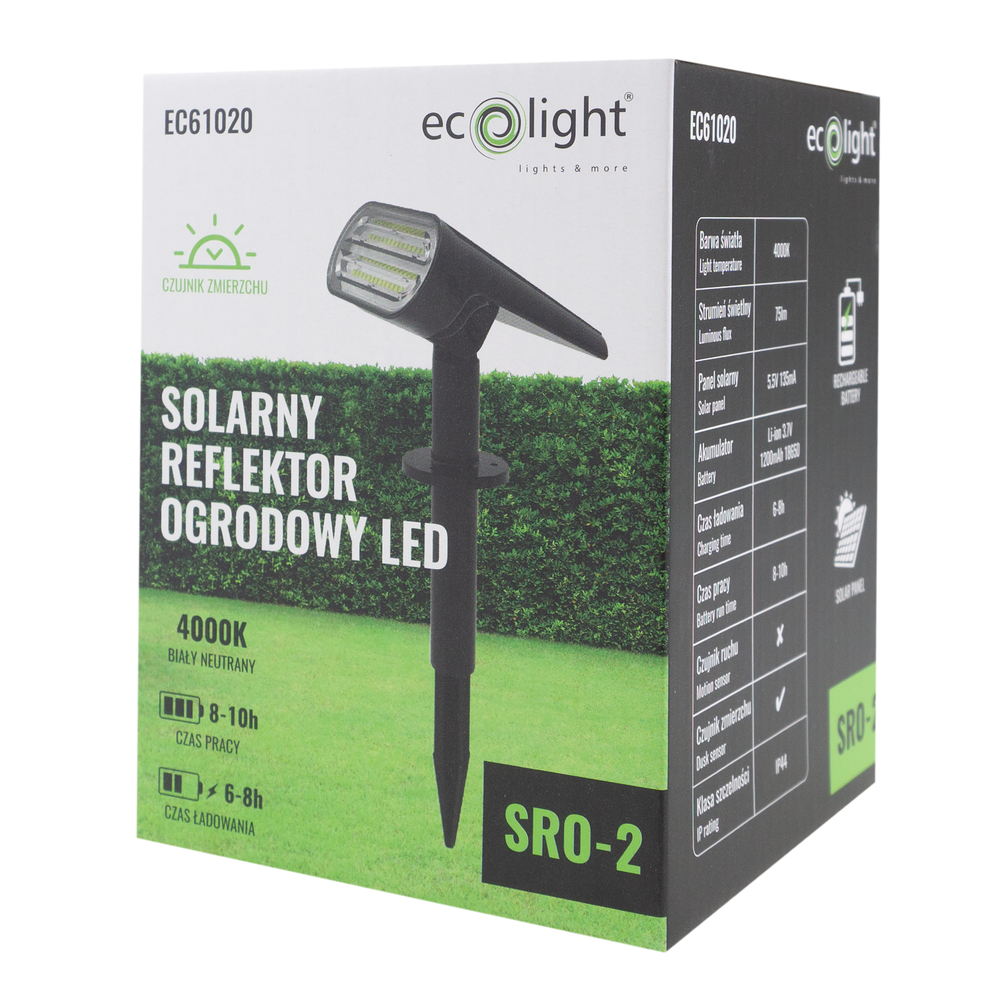 Solarny reflektor ogrodowy LED sro-2 4 Solarny reflektor ogrodowy LED sro-2 - obrazek 4