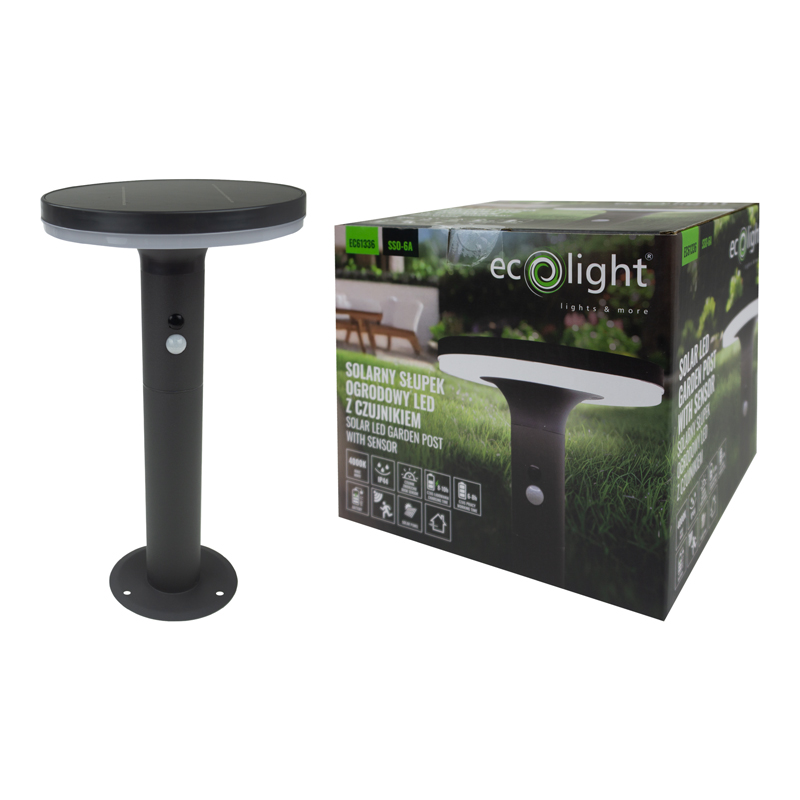 Solarny słupek ogrodowy LED z czujnikiem sso-6a 3 Solarny słupek ogrodowy LED z czujnikiem sso-6a - obrazek 3