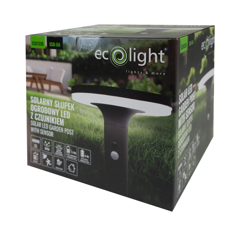 Solarny słupek ogrodowy LED z czujnikiem sso-6a 4 Solarny słupek ogrodowy LED z czujnikiem sso-6a - obrazek 4