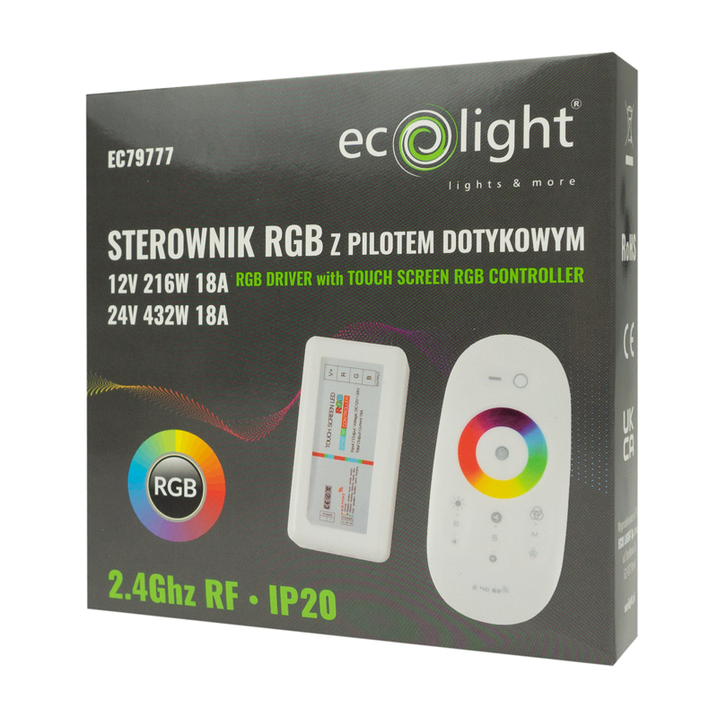 Sterownik RGB dotykowy 18a 216w rf biały 3 Sterownik RGB dotykowy 18a 216w rf biały - obrazek 3