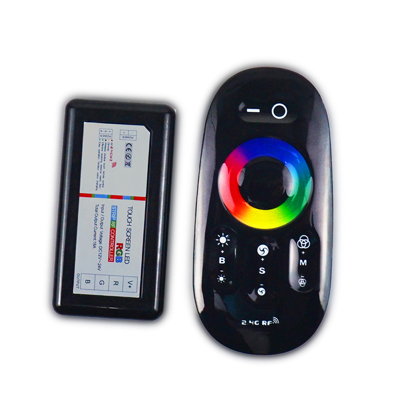Sterownik RGB dotykowy 18a 216w rf czarny 1 Sterownik RGB dotykowy 18A 216W RF CZARNY — oświetlenie LED
