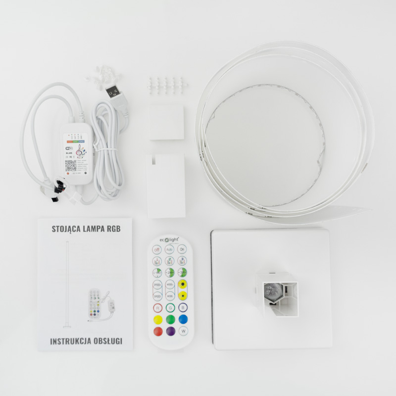 Stojąca lampa RGB muzyczna tuya biała 5 Stojąca lampa RGB muzyczna tuya biała - obrazek 5