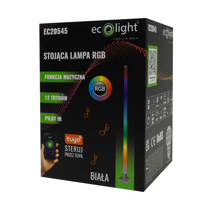 Stojąca lampa RGB muzyczna tuya biała 6 Stojąca lampa RGB muzyczna tuya biała - obrazek 6