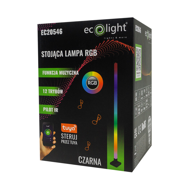 Stojąca lampa RGB muzyczna tuya czarna 6 Stojąca lampa RGB muzyczna tuya czarna - obrazek 6