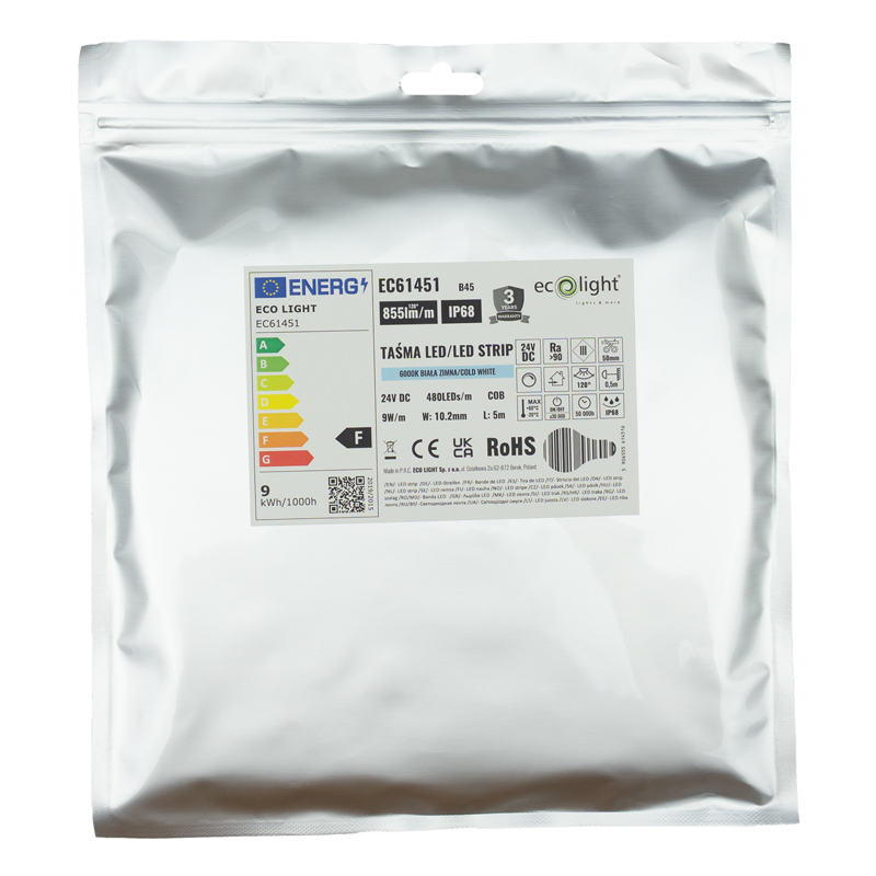 Taśma 24v neon COB 6000k 9w 480 855lm/m ip68 5m 4 Taśma 24v neon COB 6000k 9w 480 855lm/m ip68 5m - obrazek 4