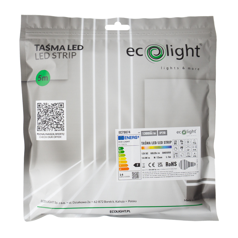 Taśma LED 300 14.4w/m rgb+cct 12v ip20 /5m/ 3 Taśma LED 300 14.4w/m rgb+cct 12v ip20 /5m/ - obrazek 3
