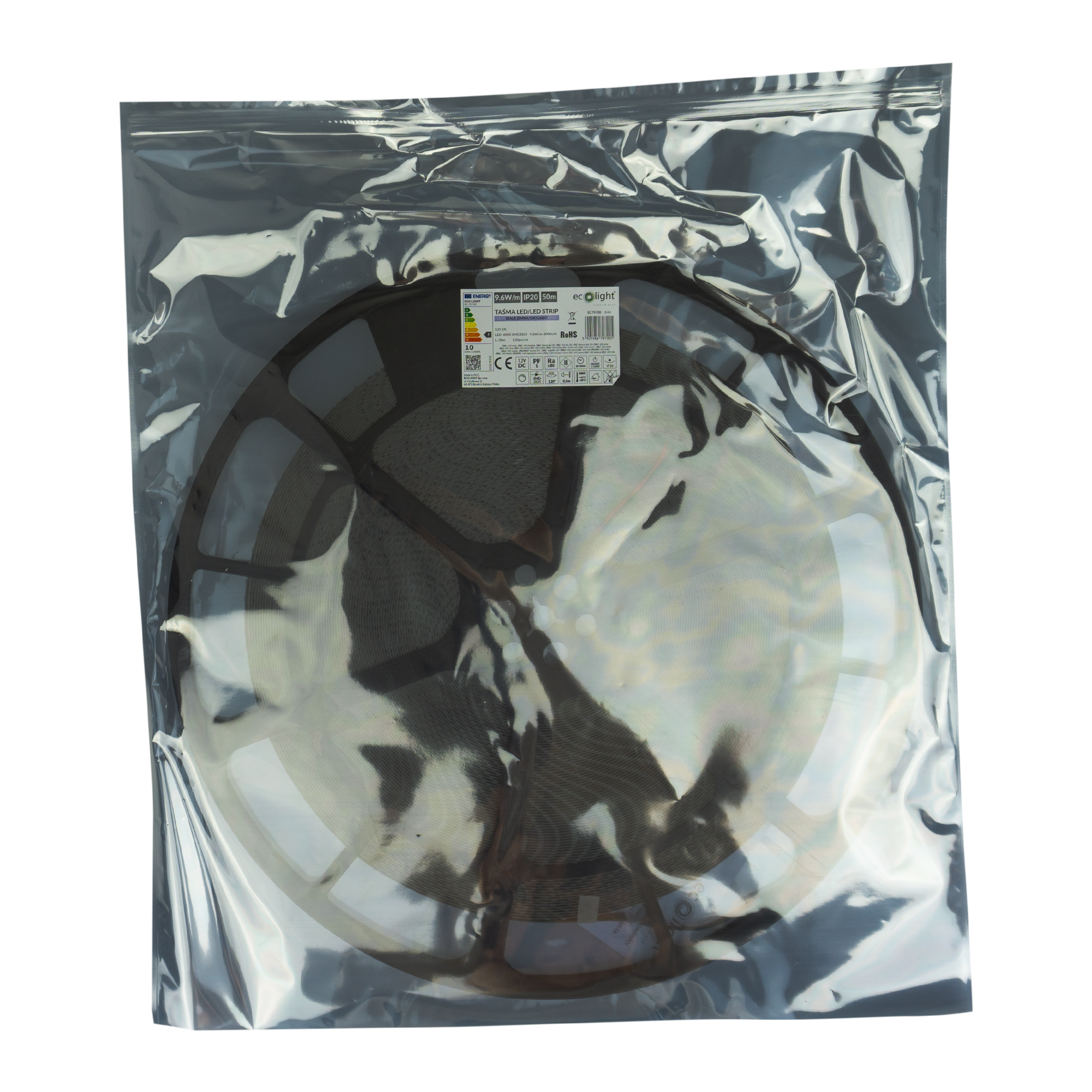 Taśma LED 9.6w/m 6500k 600lm/m 12v ip20 /50m/ 2 Taśma LED 9.6w/m 6500k 600lm/m 12v ip20 /50m/ - obrazek 2