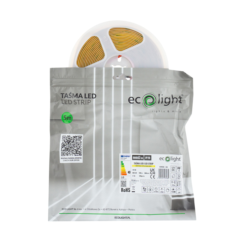 Taśma LED COB 320 10w/m 3000k 900lm/m 12v ip20 5m 4 Taśma LED COB 320 10w/m 3000k 900lm/m 12v ip20 5m - obrazek 4