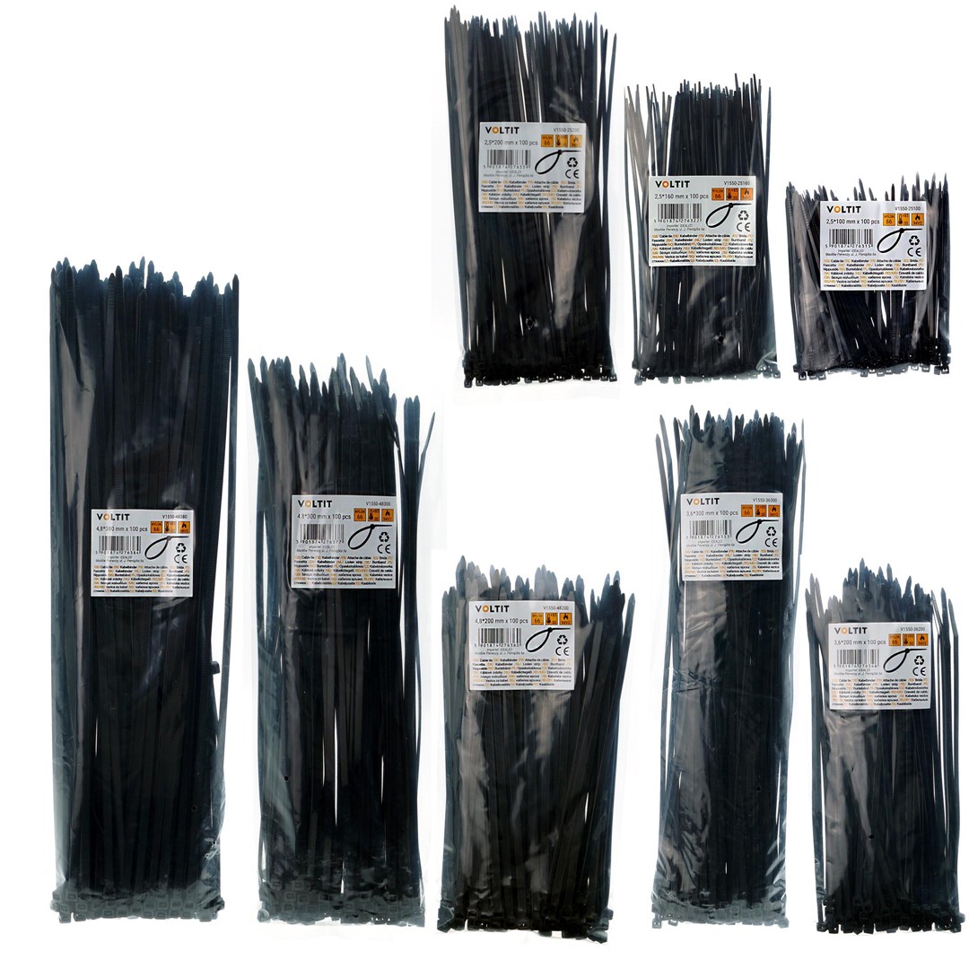 Opaska kablowa 2,5*100 nylon 66 czarna 2 5*100 nylon 66 czarna