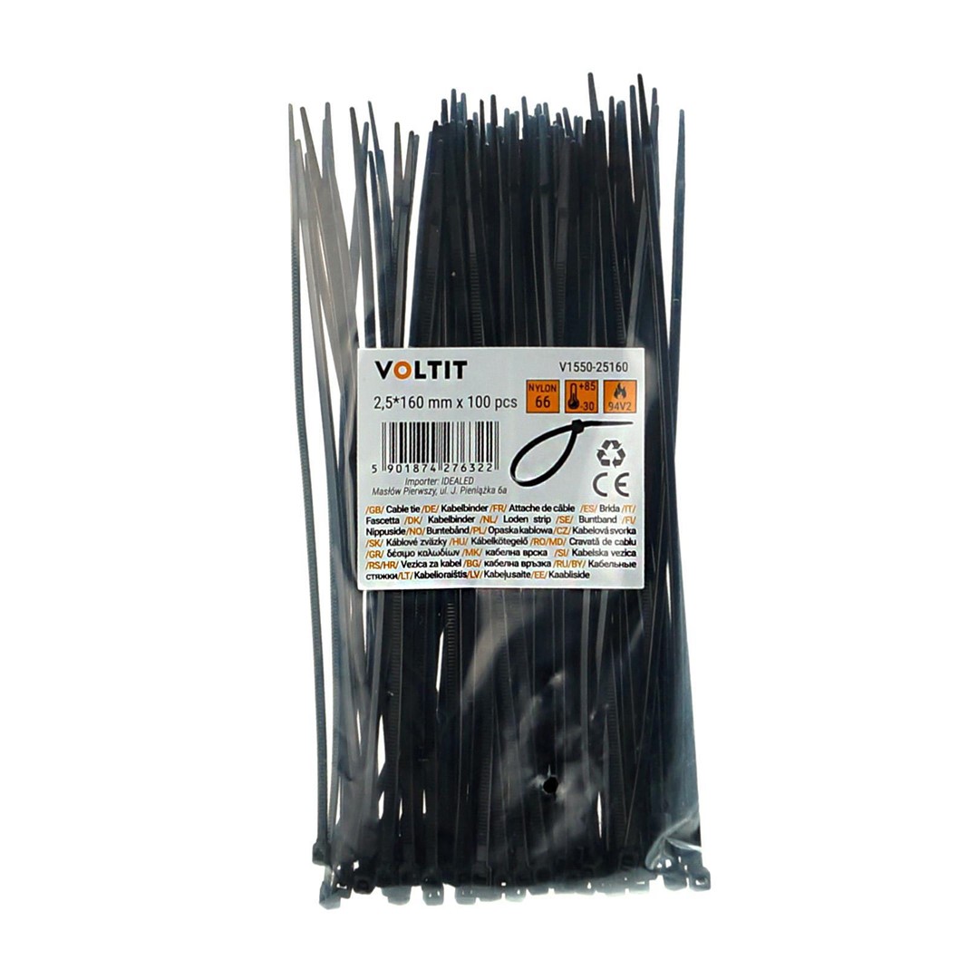Opaska kablowa 2,5*160 nylon 66 czarna 1 Opaska kablowa 2
