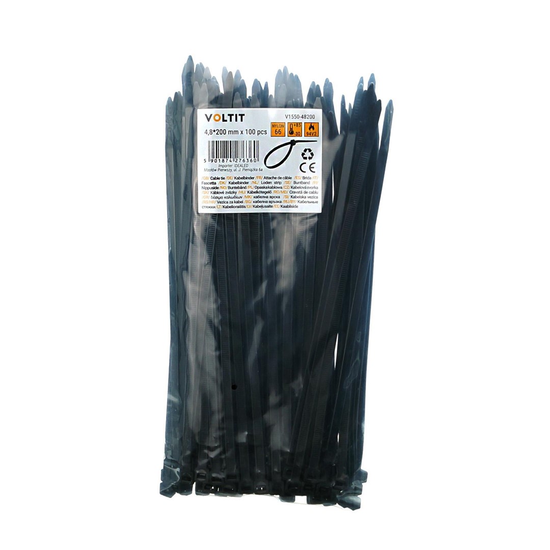Opaska kablowa 4,8*200 nylon 66 czarna 1 Opaska kablowa 4