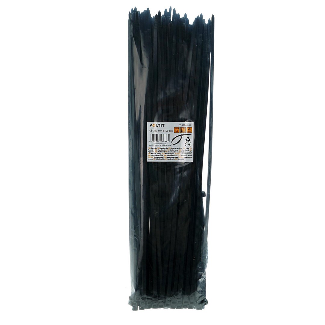 Opaska kablowa 4,8*380 nylon 66 czarna 1 Opaska kablowa 4