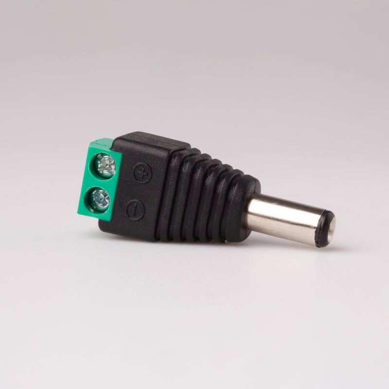 Wtyk DC 2.1/5.5 z szybkozłącze do taśm LED mono 1 Wtyk DC 2.1/5.5 z szybkozłącze do taśm LED mono — oświetlenie LED