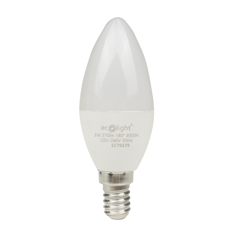 Żarówka LED candle E14 3w 3000k 300lm 1 Żarówka LED CANDLE E14 3W 3000K 300lm — oświetlenie LED